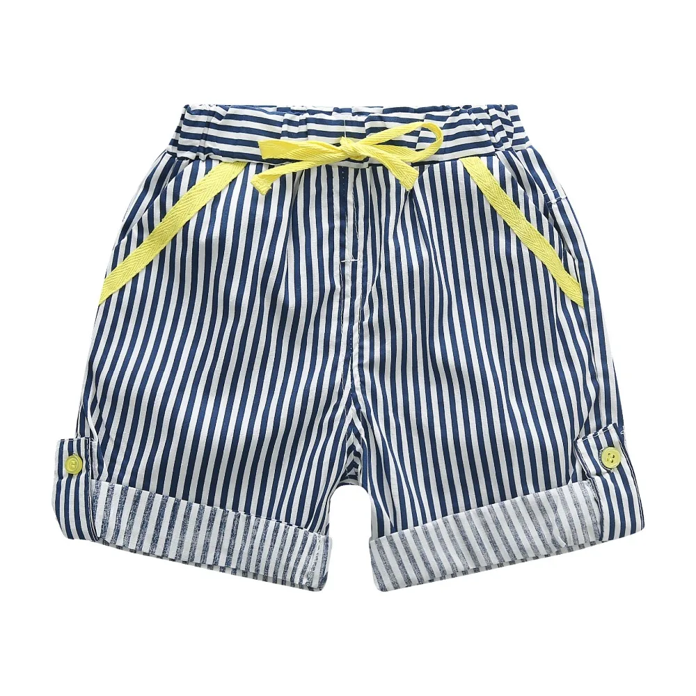 Summer Kids Clothes Children Clothing Baby Boy Set Toddler Boys Cotton Knitted Striped Shorts k1 | Детская одежда и обувь