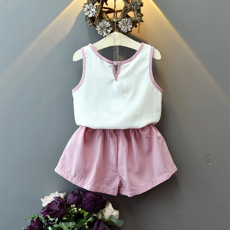 Модная одежда для детей Детская мода летнее девочек Одежда маленьких комплект