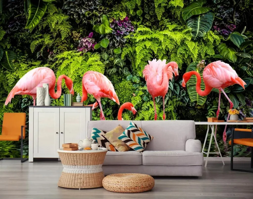 

[Self-Adhesive] 3D Tropical Flamingo Ins 208 Wall Paper mural Wall Print Decal Wall Murals