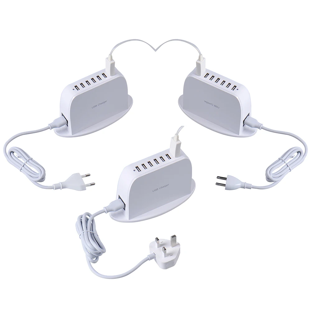 Сетевое зарядное устройство с 7 USB портами и евровилкой 40 Вт|usb wall charger|wall chargermulti usb