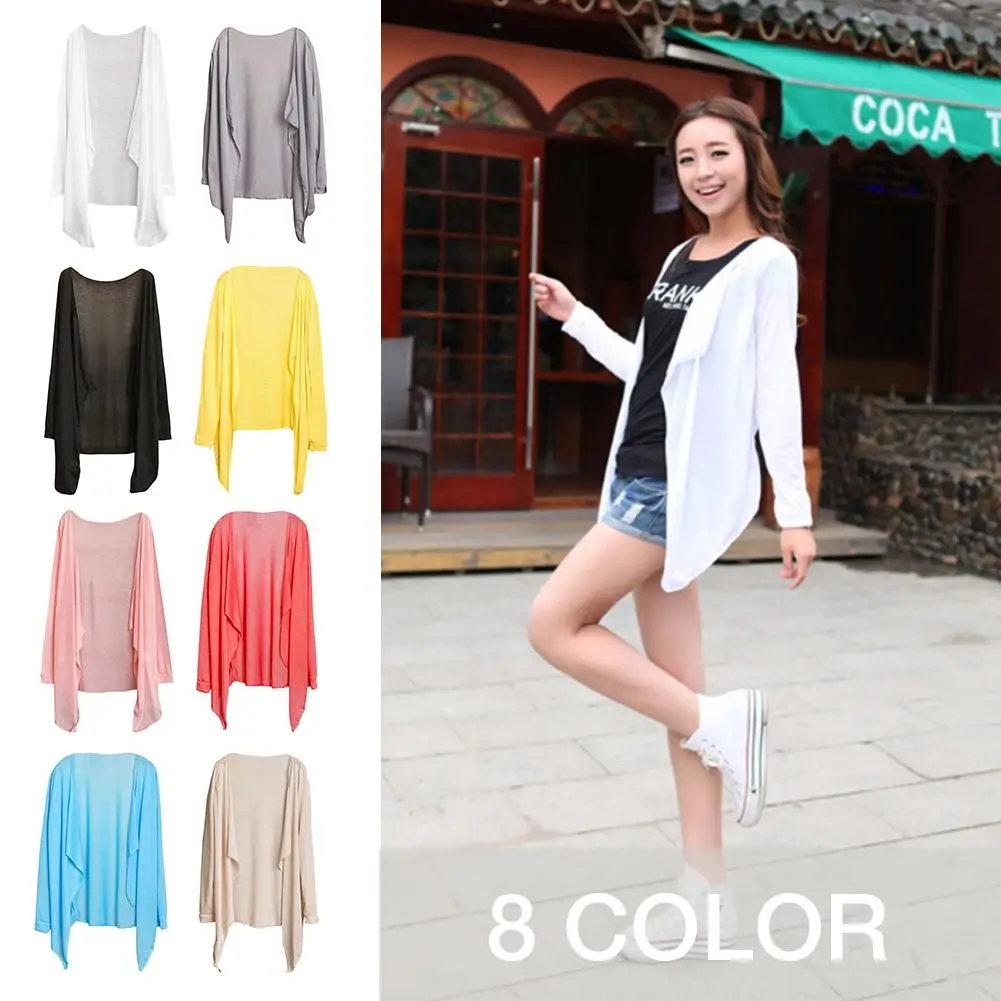 Солнцезащитная куртка новый женский прозрачный тонкий вязаный кардиган Пляжная