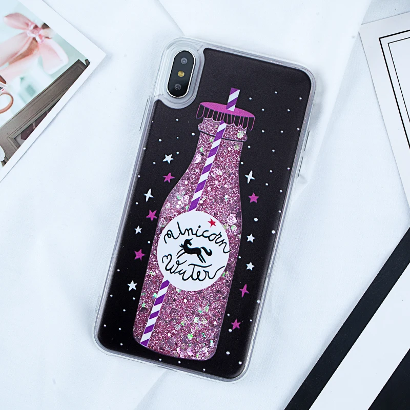 Жидкий сыпучий песок с блестками Bling Heart чехол для iPhone 7 8 X 5s SE 6 6s Plus XR XS Max мягкие