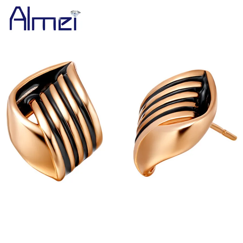 Almei скидка 15% модные корейские новые 2017 серьги гвоздики с кубическим цирконием