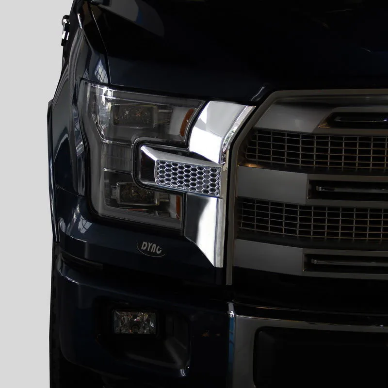 2 шт./компл. Хром переднего бампера фары и решетка Накладка для 15 17 Ford