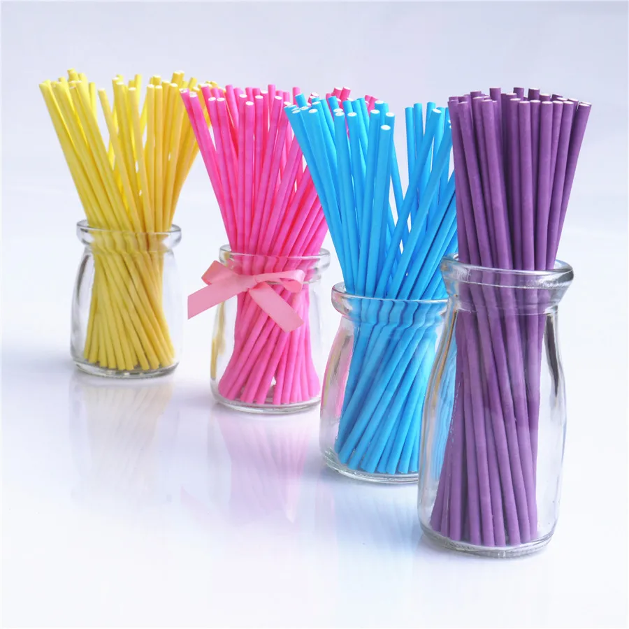 Конфеты розовый 100 шт./лот пластиковые палочки на присосках для тортов леденцов