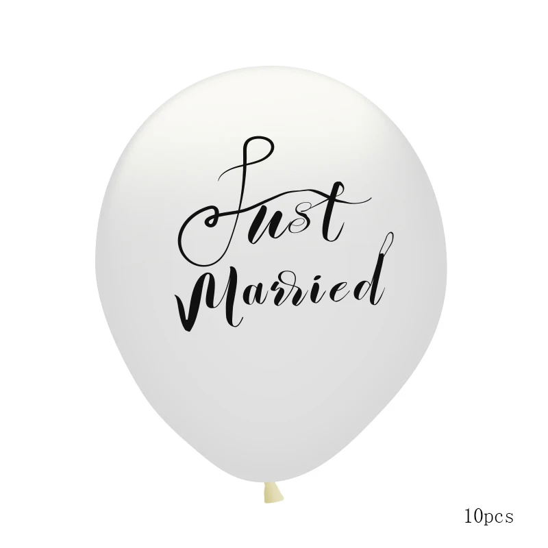 balloon 10pcs 10 шт. только что замужние шары Mr& Mrs латексный Набор Свадебные украшения Помолвочные вечерние принадлежности белые 123 вечерние 10 дюймов - Цвет: balloon 10pcs