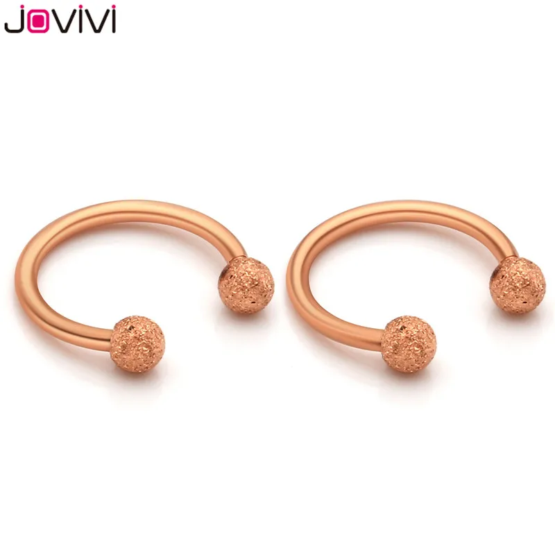 Jovivi нержавеющая сталь 16G 10 мм матовый шар обруч &quotПодкова&quot кольца