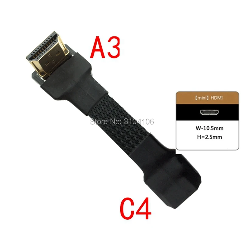 FPV Mini HDMI-совместимый разъем для HDMI 2 0 тип A и мини Тип C/Micro D экранированный FPC