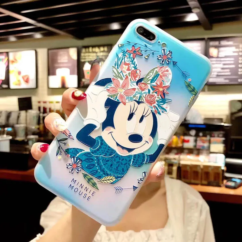 3D Relief Cartoon Donald Duck Soft Case For iPhone X 6 6S 7 8 Plus Thin 7plus 8plus Silicone Back Cover Bumper |