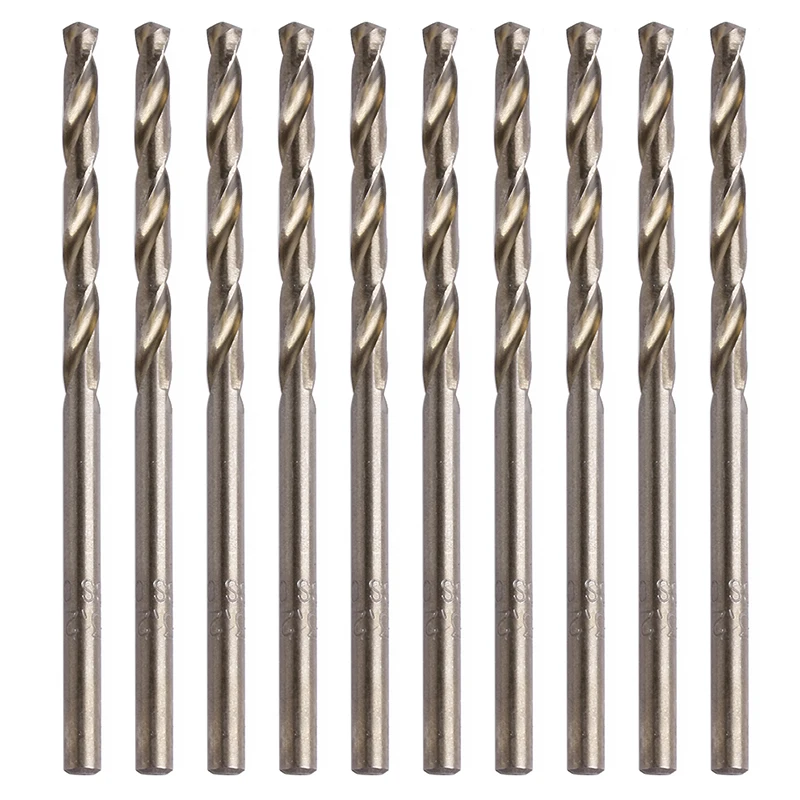 

10Pcs/Set 3.2mm M35 Triangle Shank HSS-Co Cobalt Twist Drill Spiral Drill Bit