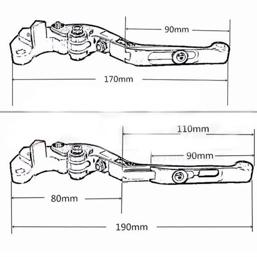 CNC мотоциклетные регулируемые аксессуары выдвижные тормозные рычаги сцепления