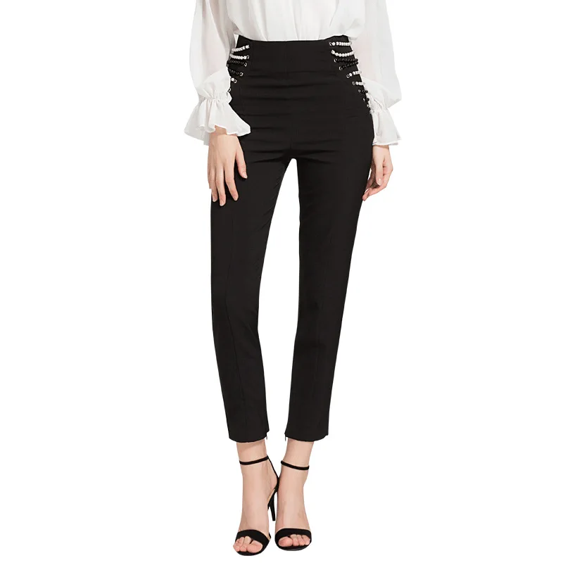 New 2018 style entertainment nine pants pencil body waist trousers and summer. | Женская одежда