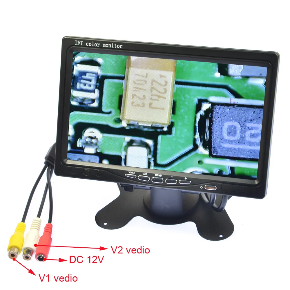 Microscope Camera Set BNC AV TV Digital Industrial 100X Zoom C-Mount Lens 7&quot LCD Monitor LED Light Table Stand for PCB Soldering |