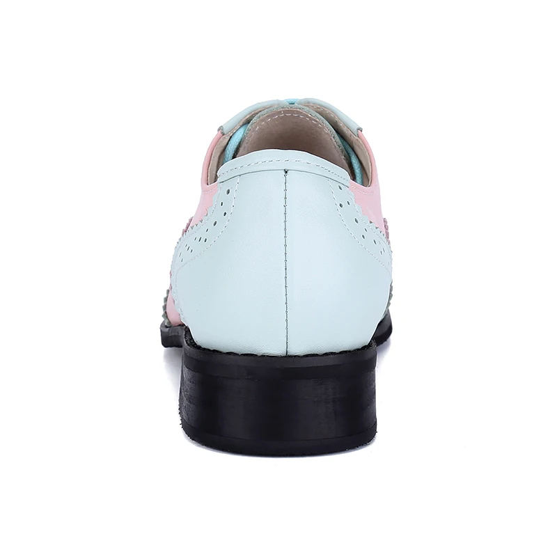 Женские туфли-оксфорды из натуральной кожи на плоской подошве 11 цветов размер