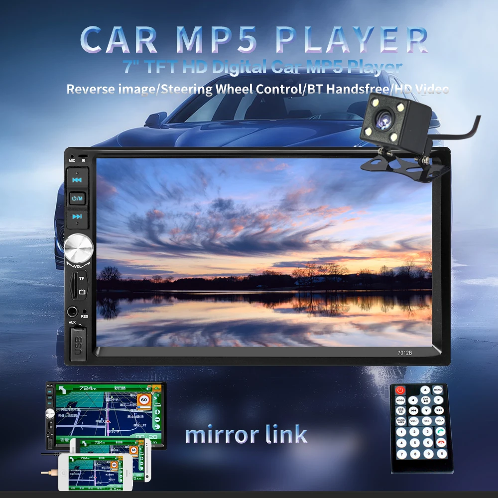 2 din автомагнитола coche recorder Bluetooth 2din 12 В плеер " HD сенсорный экран MP3 MP5 Авто аудио стерео TF USB FM Авторадио 7012b