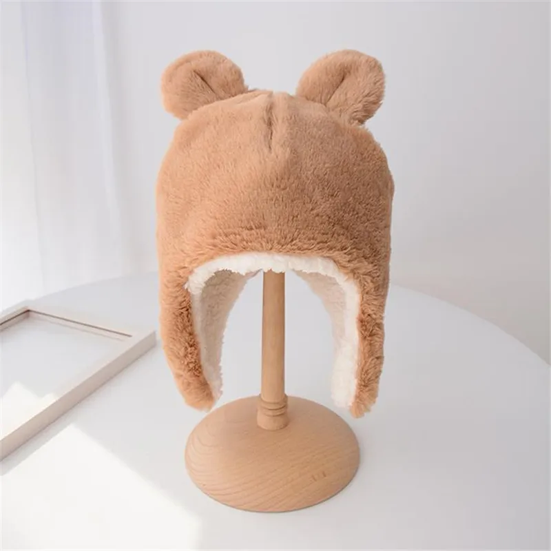 Милая плюшевая шапка с мультяшными ушками теплые наушники реквизит для