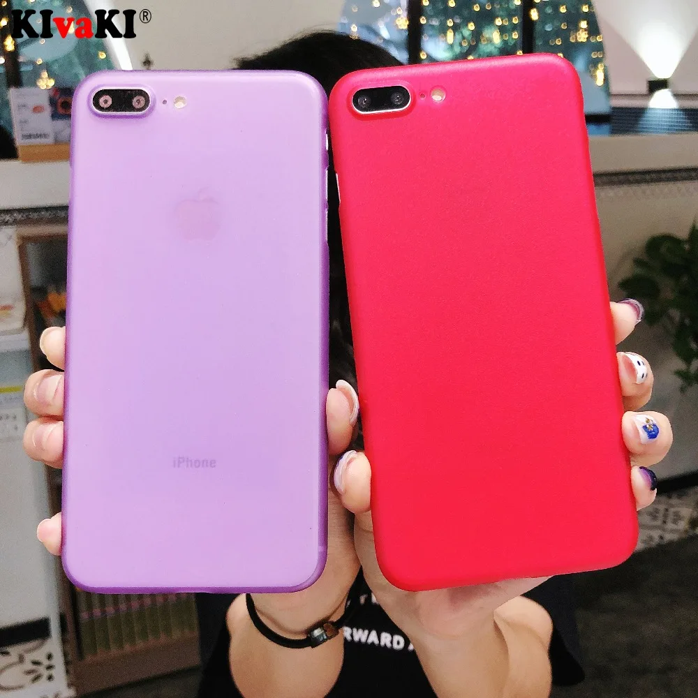 Тонкий Матовый Жесткий Ультратонкий чехол из поликарбоната для iPhone 6 6s 7 8 Plus