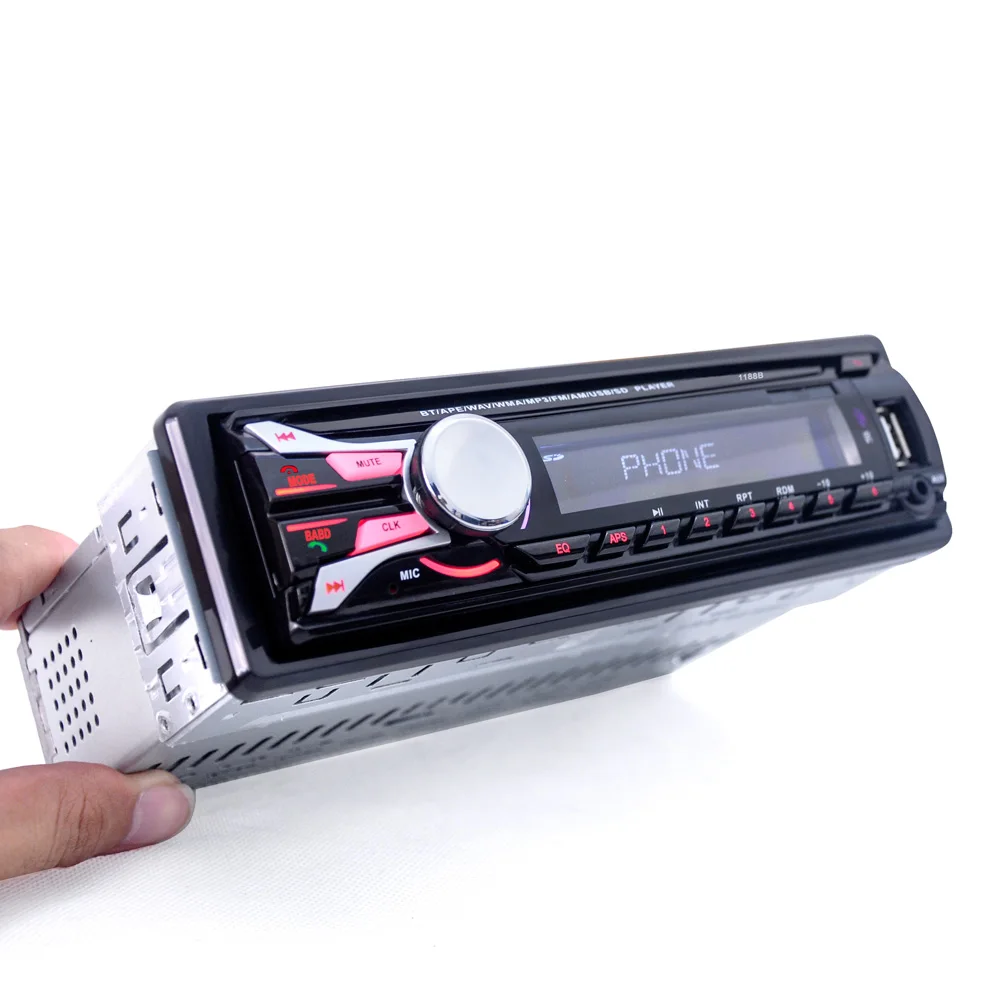 Автомобиль радио FM 12 В Bluetooth V2.0 съемная передняя Панель Авто аудио стерео SD MP3 плеер AUX USB руки звонок бесплатный 1188B радио
