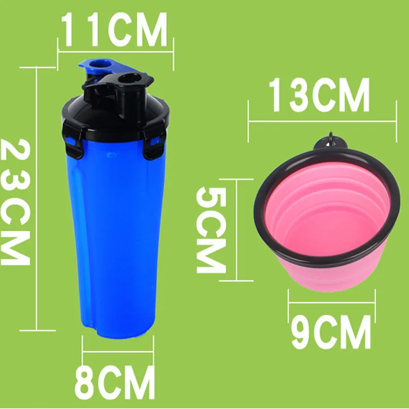4 Colors Pet Travel Food Storage Cool Water Bottle 2 in 1 PP Dog Feeder Bowl Hiking Container 700ML | Дом и сад