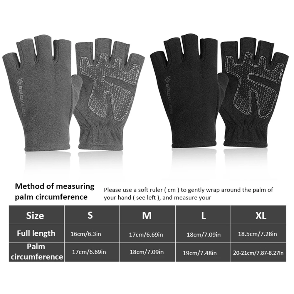 Перчатки без пальцев Нескользящие флисовые теплые велосипедные варежки для мужчин и женщин зимние уличные скалолазание для студентов написания текста
