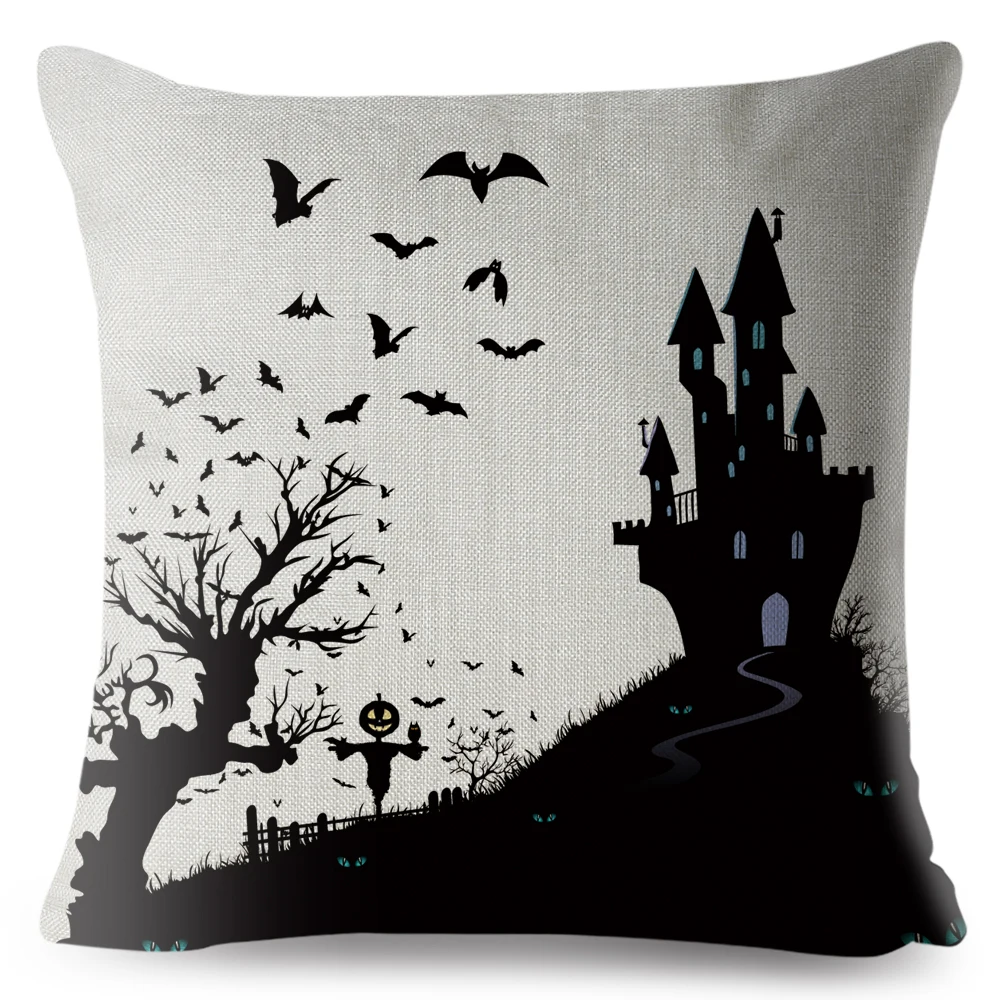 Хэллоуин тема Bat Печати бросок наволочка 45*45 см квадратный Чехлы хлопок белье