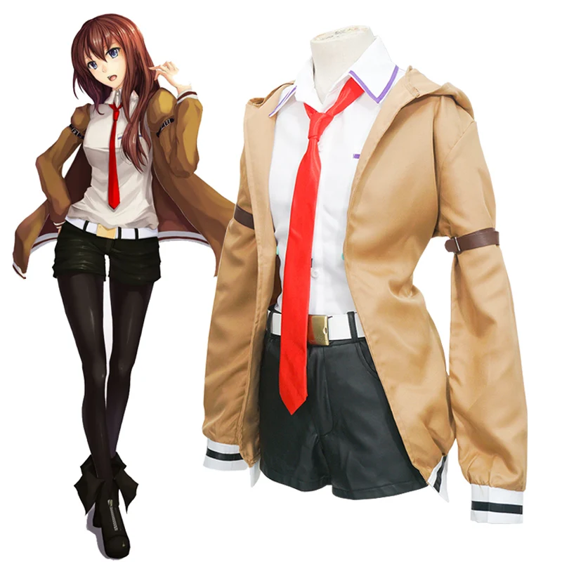 Горячая steins Gate макисэ курису Косплэй костюм полный набор форма Кристины (жакет +