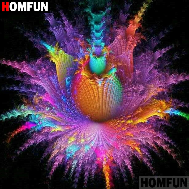 Алмазная живопись HOMFUN абстрактный цветок вышивка крестиком из