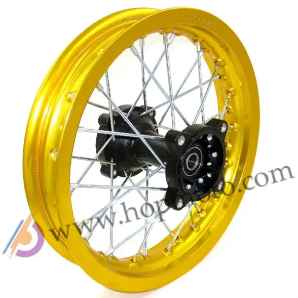 Колесные диски для велосипеда-внедорожника золотого цвета оси 12 мм или 15 задний