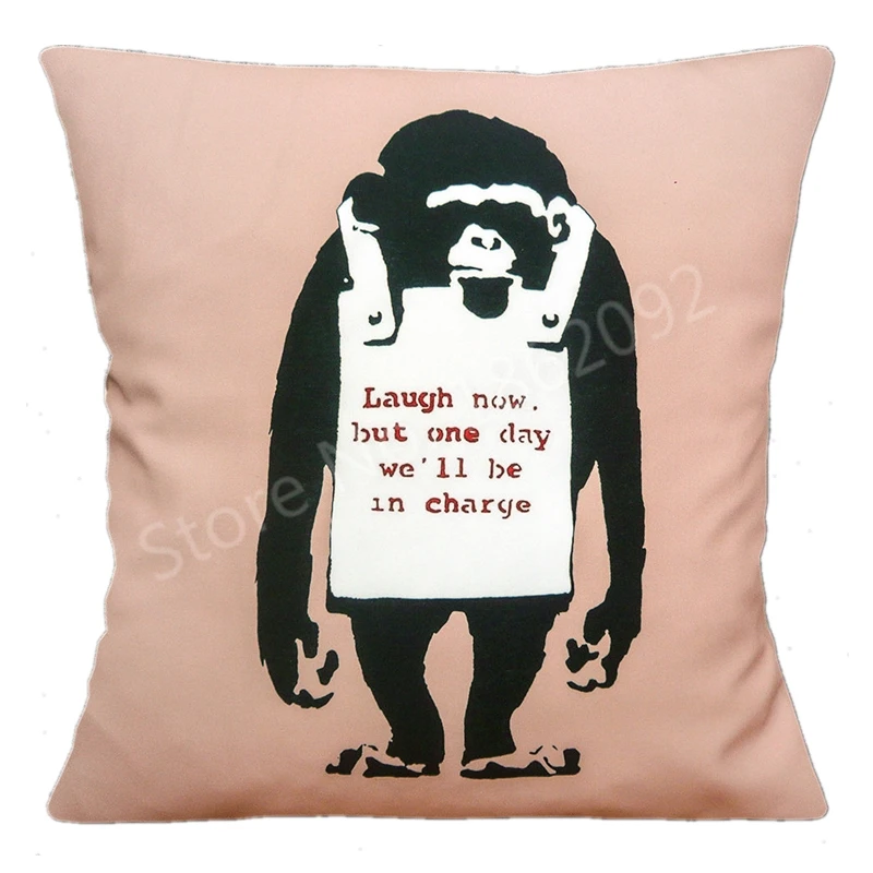С принтом &quotпоп арт&quot Подушка Чехол Граффити Тонкий обезьяна арт наволочка для