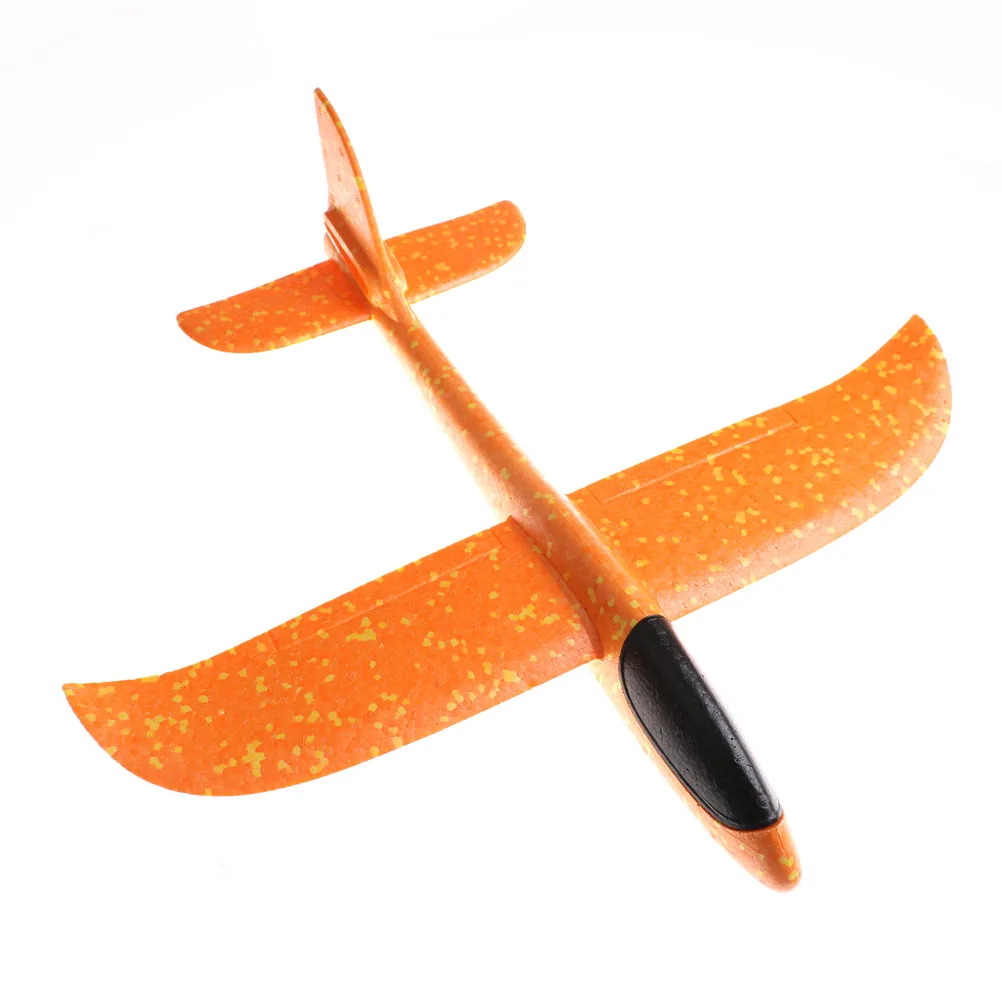 15 видов стилей инерционный пенопласт самолет модель OutdoorToys EVA самолет из пенопласта ручной запуск метательный планер - Цвет: 48cm orange