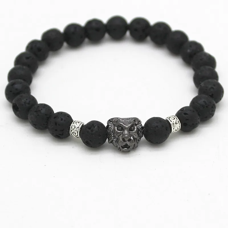 Натуральные камни Серебряный Золотой медный Лев Шарм Браслеты с лазуритовыми