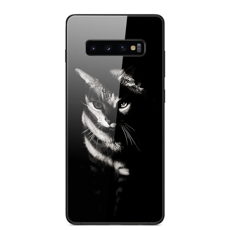 Чехол для Samsung S10 чехол с рисунком закаленный жесткий Galaxy силиконовый бампер S 10