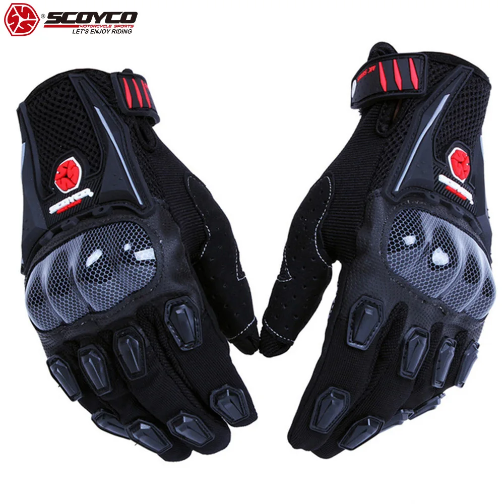 

SCOYCO Motorcycle Gloves Summer Reinforced Fiberglass Knuckle Ventilate Portable Outdoor MBX Scooter Cycling Racing Gloves