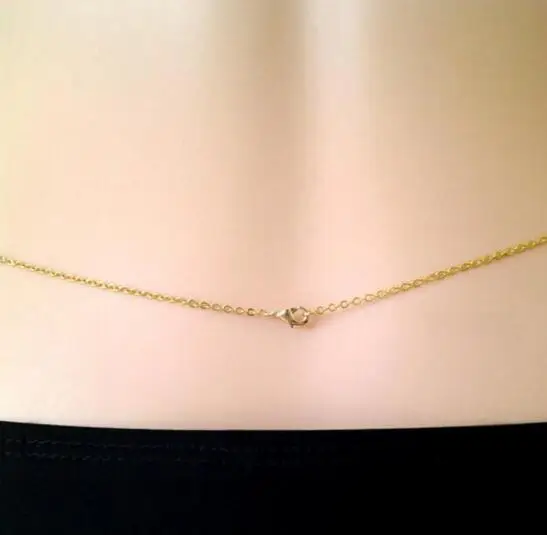 European and American women's sexy simple waist chain body gold geometric triangle Female charm Thin necklace | Украшения и