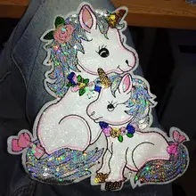 DIY ткань нашивка единорога блесток патчи для одежды пришить патчи для одежды мультфильм патч аппликация «сделай сам» на одежду наклейки