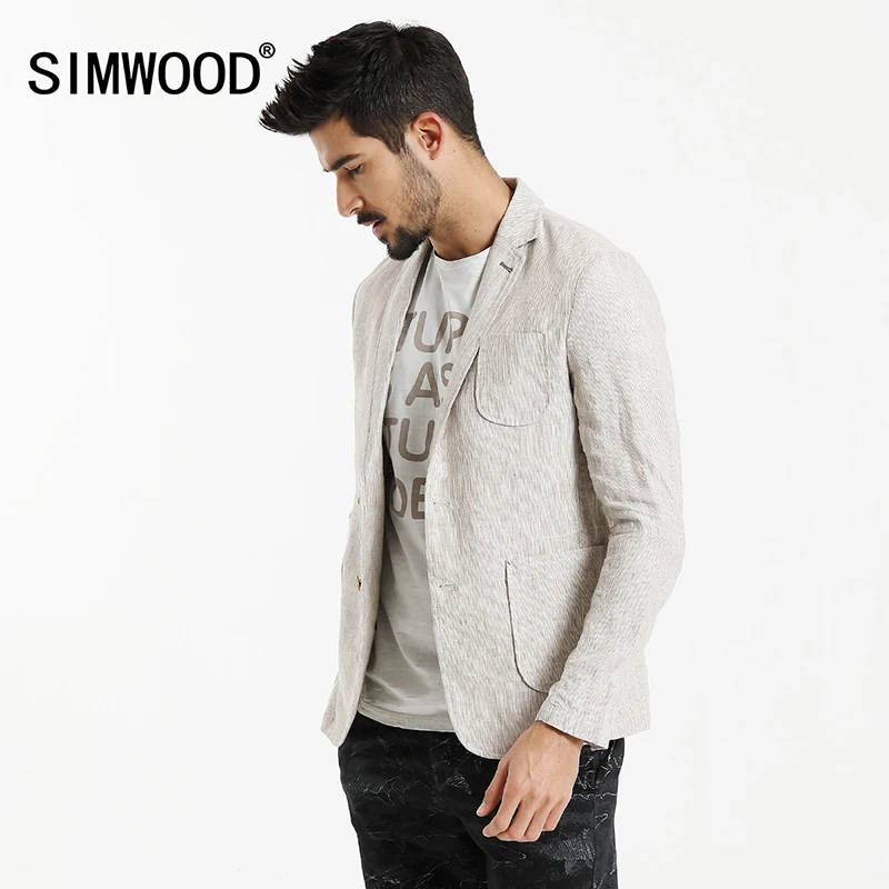 SIMWOOD 2018 осенью новый блейзеры в повседневном стиле Для мужчин костюмы белье