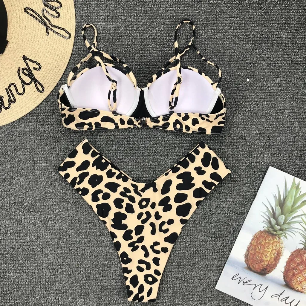 SAGACE бикини Купальники для малышек женщин леопардовый купальник Высокая талия