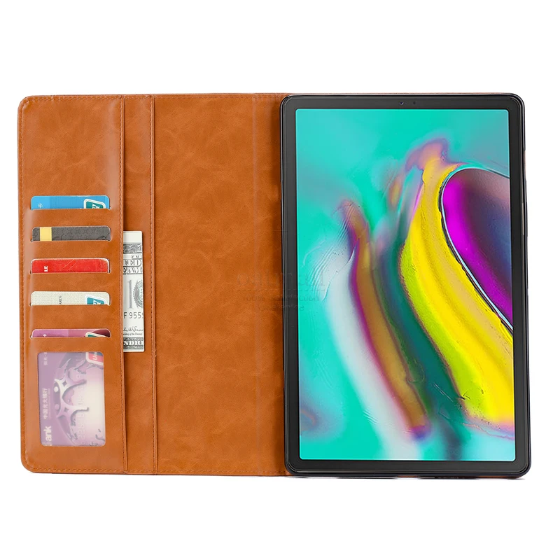 Для Samsung Galaxy Tab S5E 10 5 Чехол кошелек из замши с подставкой для карт Магнитный чехол
