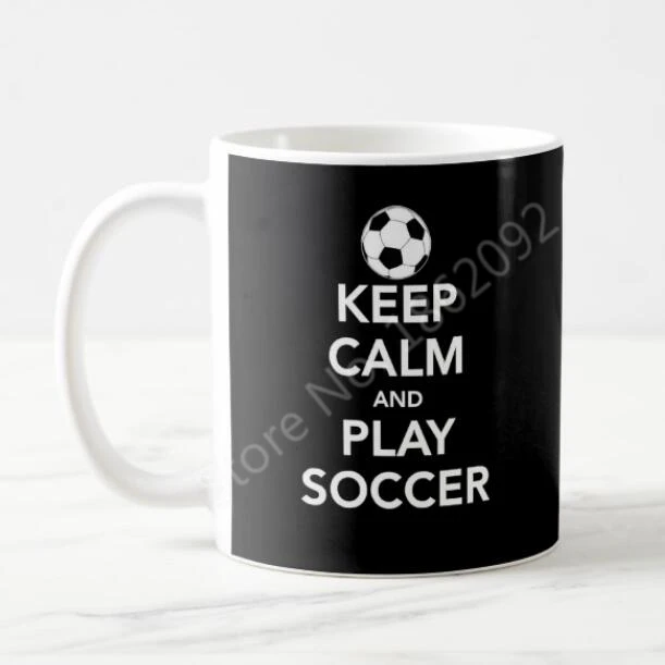 Современная черная кружка с надписью Keep Calm and Play для футбола кофе пивные чайные