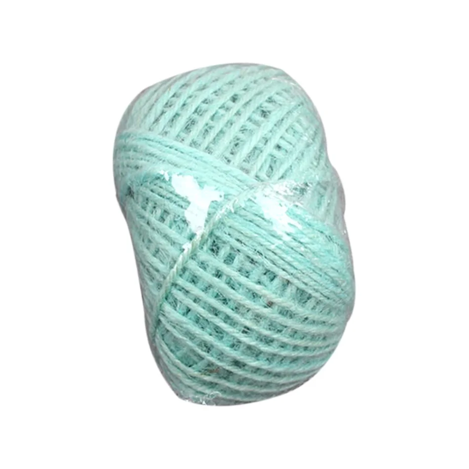 Light blue 50 м красочный джутовый шпагат пеньковая веревка, упаковочный обмоточный шнур, лента для творчества, Подарочная коробка, шнур для свадьбы, новогодние украшения - Цвет: Light blue