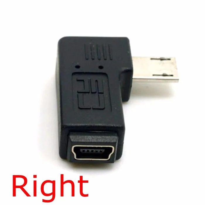 Длинный разъем 9 мм 90 градусов левый и правый угол Micro USB 5 контактный папа мини