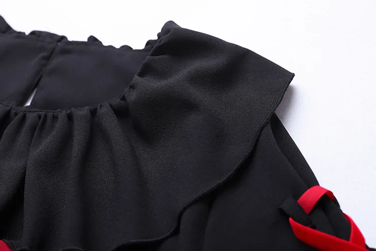Кукольная кукла, женское платье в стиле Лолиты, Vestido, платья с длинными рукавами, черное платье для девочек в стиле панк, готика, винтажное платье для косплея, цельное платье