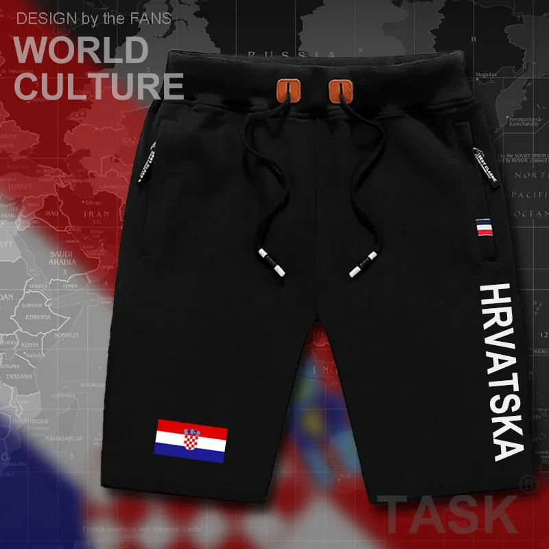 Хорватия Hrvatska мужские спортивные шорты флаг молния карман пот бодибилдинг 2017 HRV