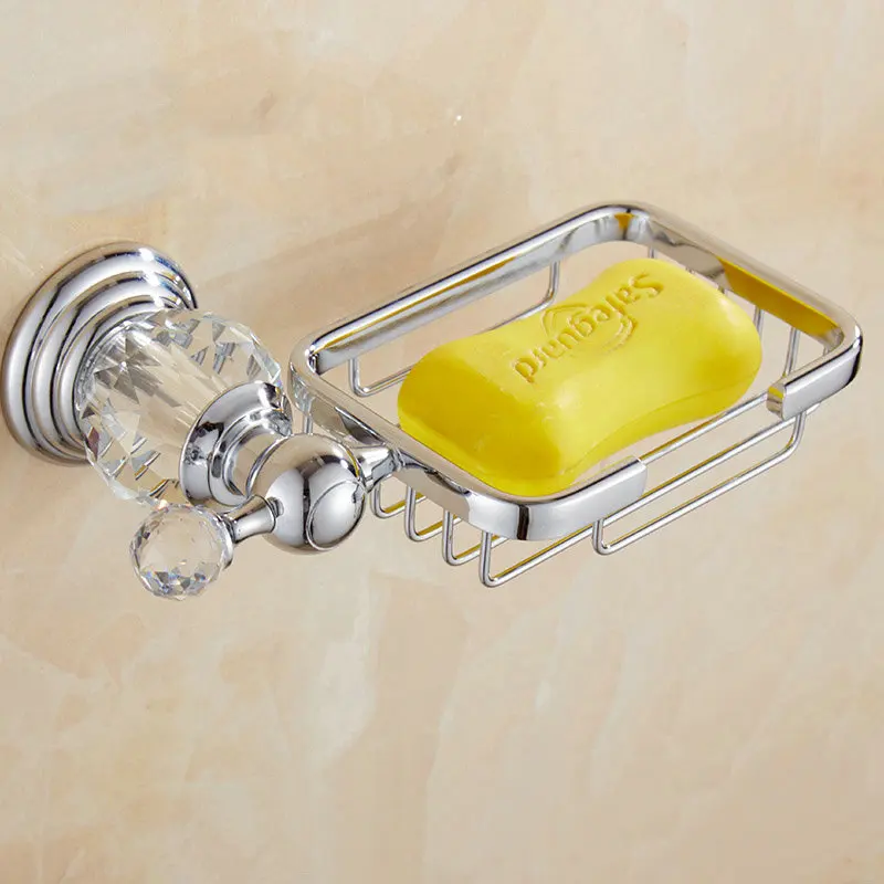 Хромированная полировка серии 612C латунный и хрустальный настенный держатель для