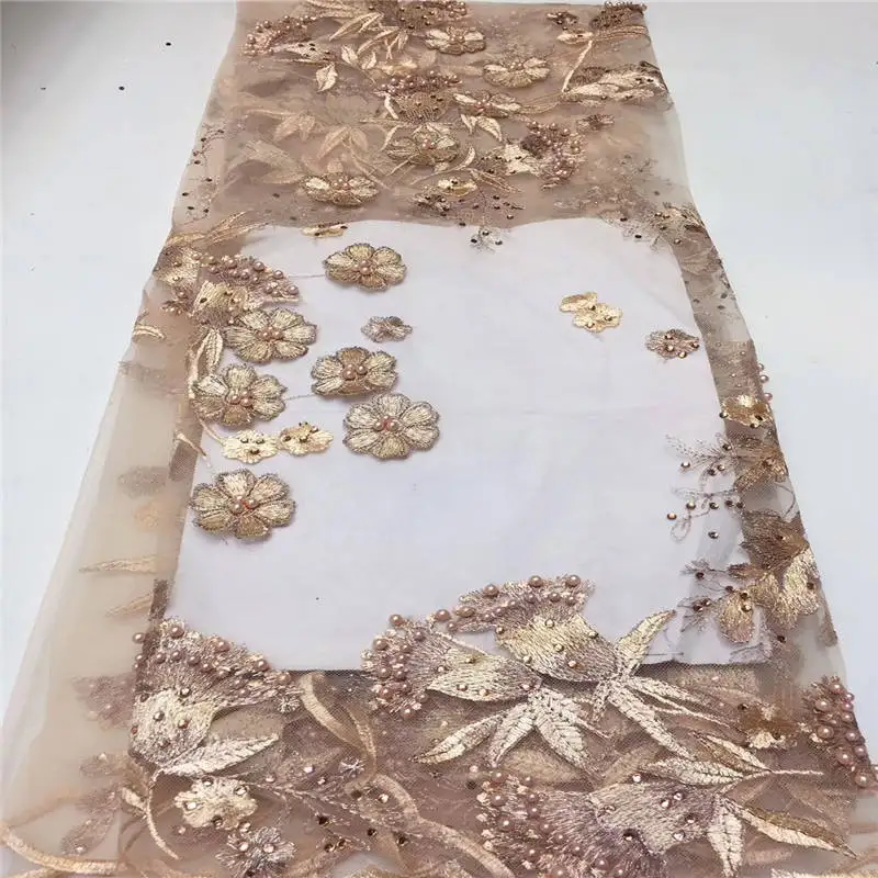 5yard purple pink blue African lace fabric 3D flower pattern embroidery French clothing accessories | Дом и сад