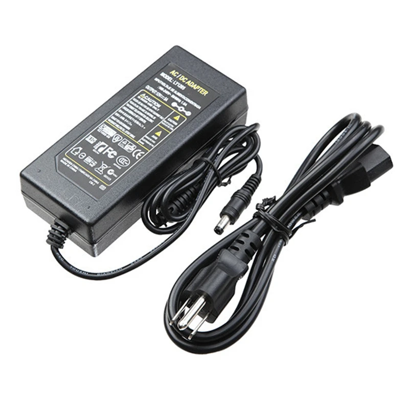 AC 100-240V to DC 12V 5A 60W AC / DC Power Adapter Supply Charger for LED Strip Light + US/EU PLUG Cable