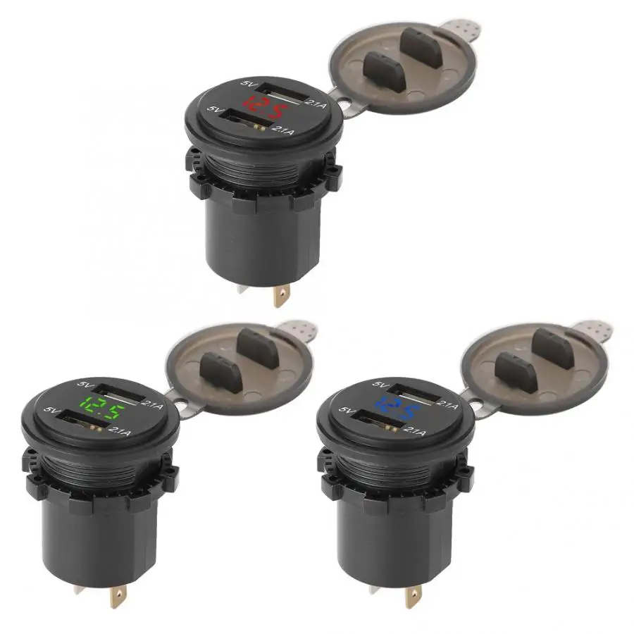 Прикуриватель для мотоцикла и автомобиля с двойным USB зарядным устройством