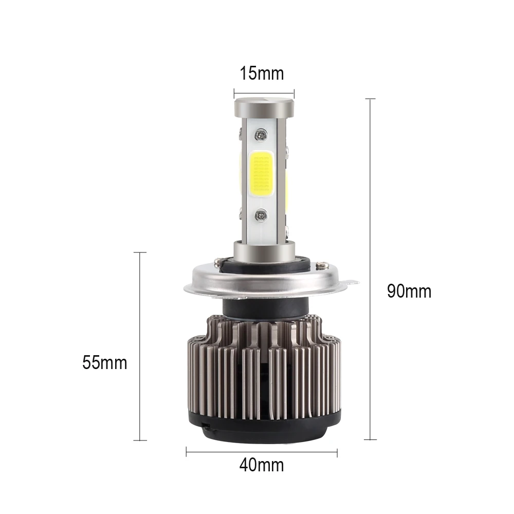 12v Led Light HB3 HB4 H11 H4 H7 H13 Car Headlight Bulb/Auto Headlamp Lamp 72W 8000LM High Low Beam 6000K White Lighting | Автомобили и
