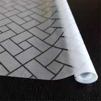 length 200cm window privacy film lattice frosted glass stickers static cling bedroom office door home decorative pvc glass film