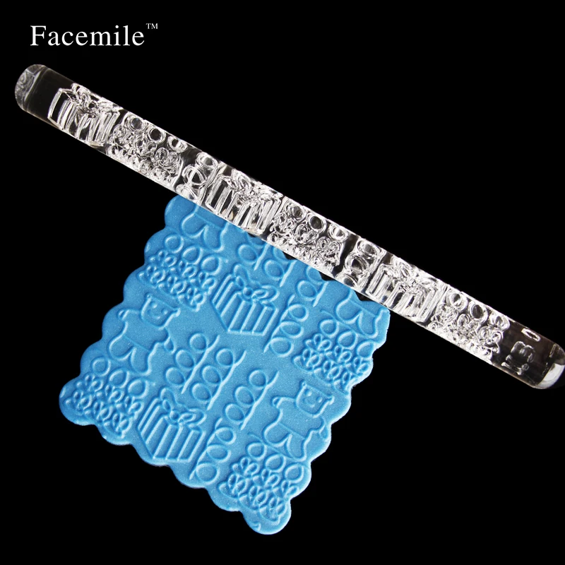 1 шт. текстурированный тисненый медведь подарок Акриловые Скалки для помадки